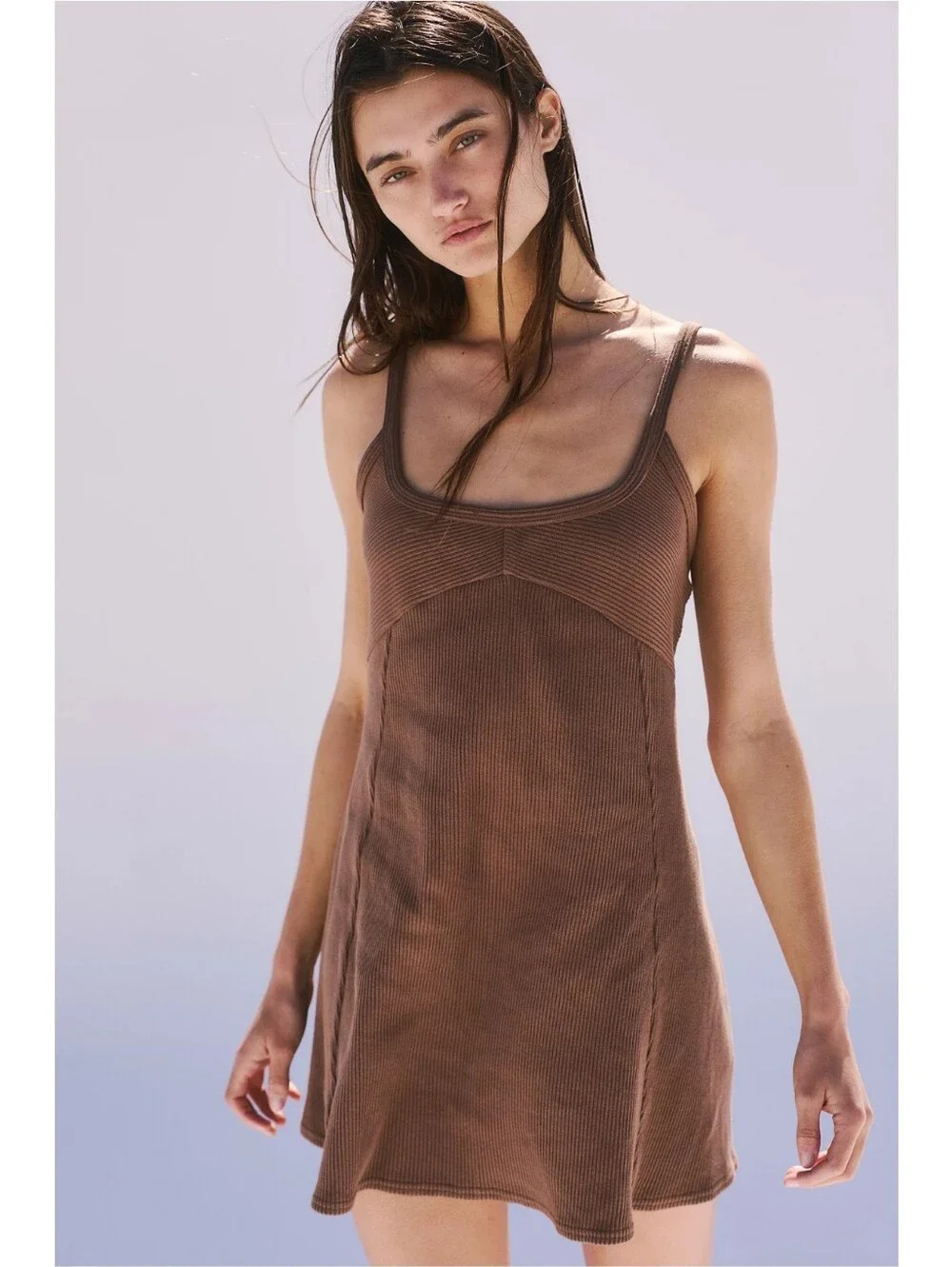 Free People Beach Plaza Mini Dress Otter Nwot